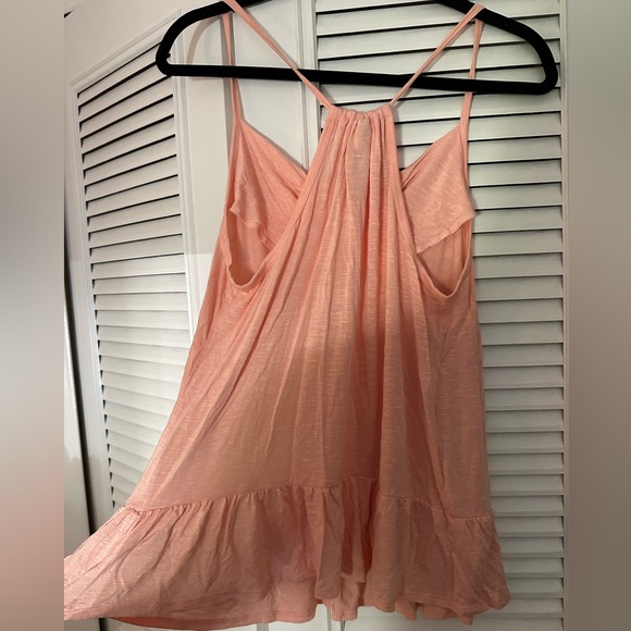 Womens Ruffled Cowl Neck Spaghetti Strap Peplum Tank Top-MEDIUM - Picture 4 of 6